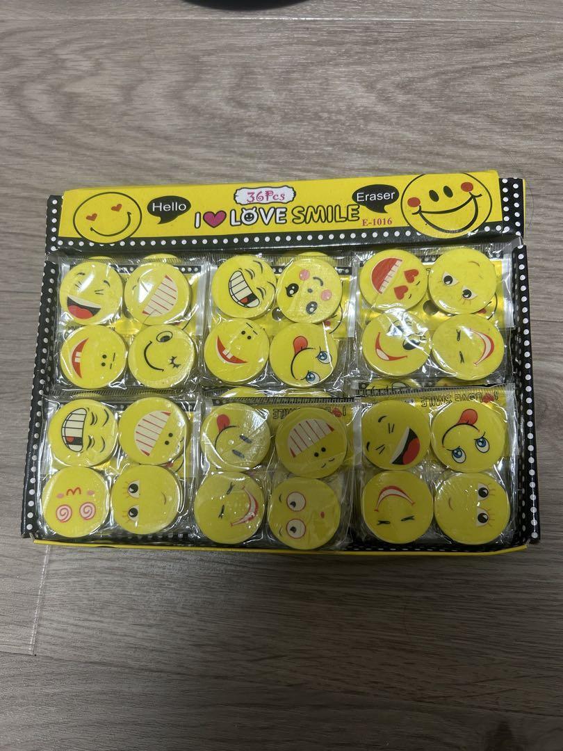 スマイリーフェイス消しゴム 35個セット拍卖