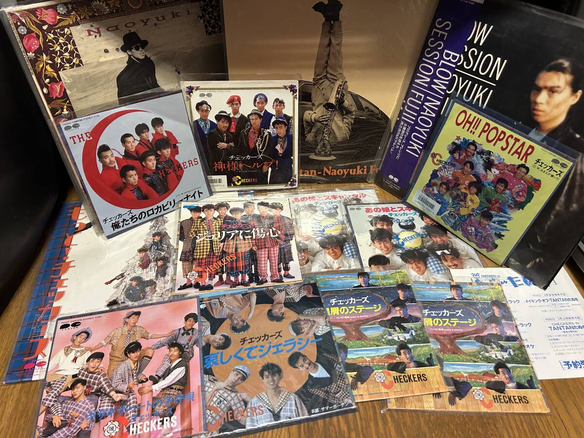 ★即決落札★「チェッカーズ」「藤井尚之」LP3枚/12インチ1枚/EP10枚/藤井フミヤ/藤井尚之/松本隆/土屋昌己/一括セット拍卖