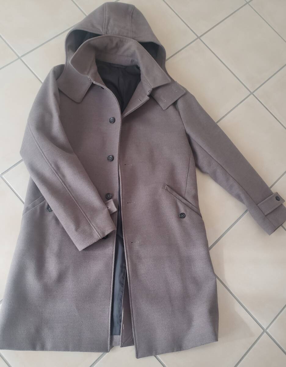 INHERIT『メンズ紳士L/グレー系/ビジネスコート~普段・きれいなダッフルコートダッフルPコートフード』拍卖