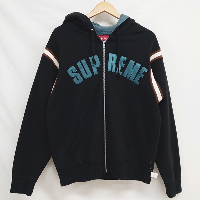 ●古4312 Supreme シュプリーム jet sleeve zip up ジェットスリーブジップパーカー 18ss ブラック Sサイズ【66】拍卖