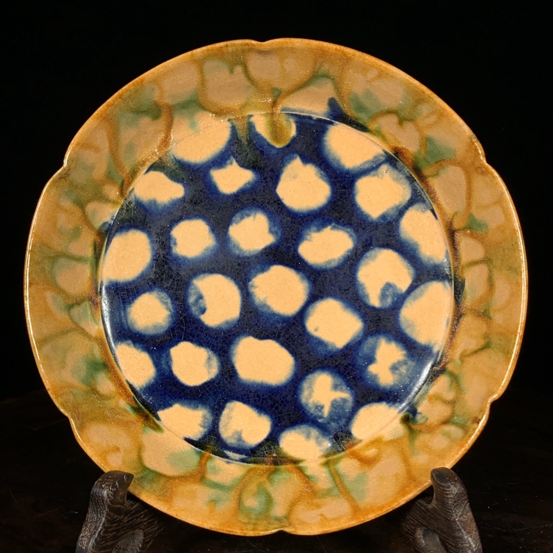 旧蔵 唐三彩 葵口洗 陶芸 古陶磁器 中国磁器 極細工 中国古玩 古美術 骨董品 201-13拍卖