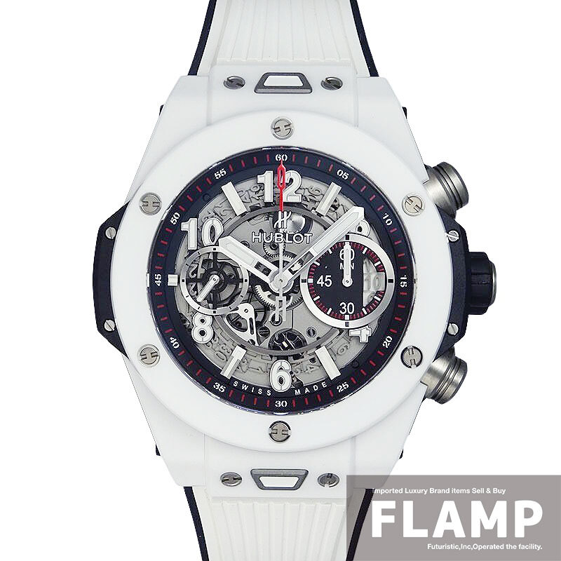 替えストラップ付 HUBLOT ウブロ ビッグバン ウニコ ホワイト セラミック 411.HX.1170.RX メンズ 腕時計【中古】拍卖