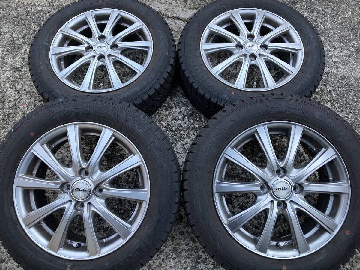 4本セット 175/65R15 GYアイスナビ6 良山 15インチ 4H100 5.5J+50 スタッドレスタイヤ フィット シャトル キューブ マーチ拍卖