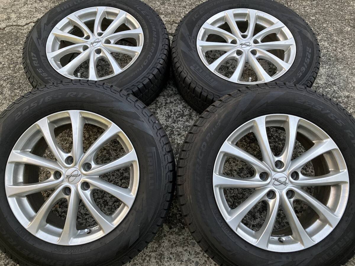 17インチ 225/65R17 20年 ピレリ 5H114.3 7J+48 スタッドレスタイヤSET RAV4 ハリアー エクストレイル CX-5 CX-8拍卖