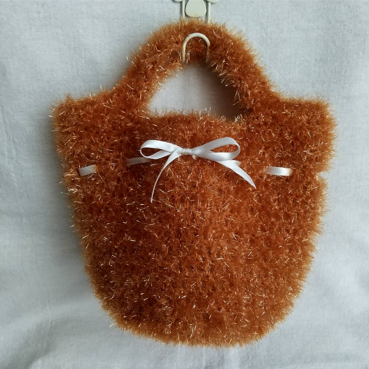 ハンドメイド 手編み バッグ br リボン拍卖