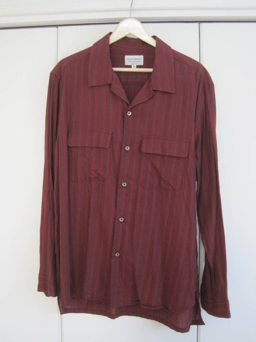 日本製 Manual Alphabet マニュアルアルファベット コットン×レーヨン オープンカラーシャツ 2拍卖