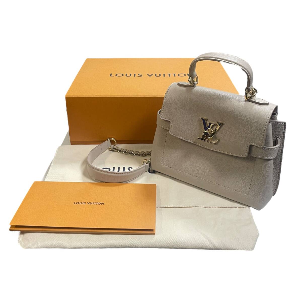 ◆中古品◆ ルイヴィトン M21052 ロックミー エヴァー MINI ハンドバッグ ショルダーバッグ 2way ベージュ RFID確認 kyQ12911N拍卖