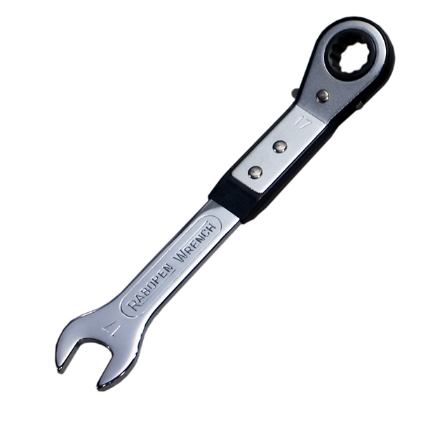 コンビネーションラチェット【 17 】mmラチェットはオフセットタイプ片口はスパナ・全長 21.5 cm拍卖