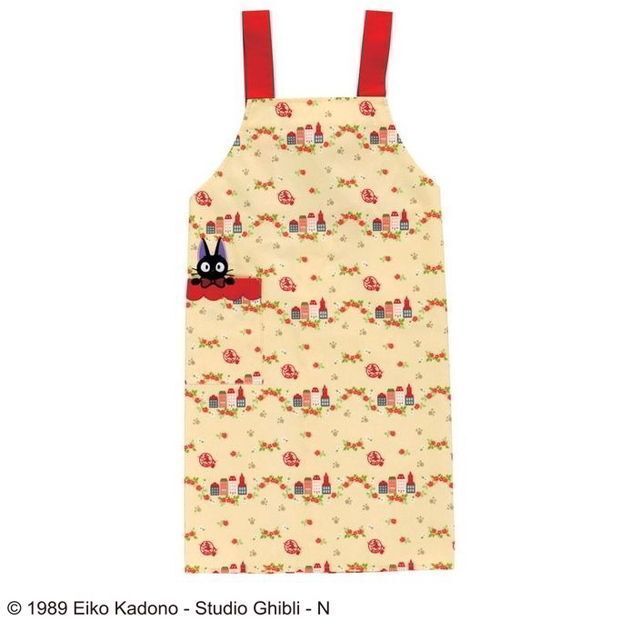 【新品/即決 即購入可/送料230円】 ジブリ 魔女の宅急便 ジジ バラと家 H型 エプロン クリーム かわいい おしゃれ レディース 50121-1EB1/2拍卖