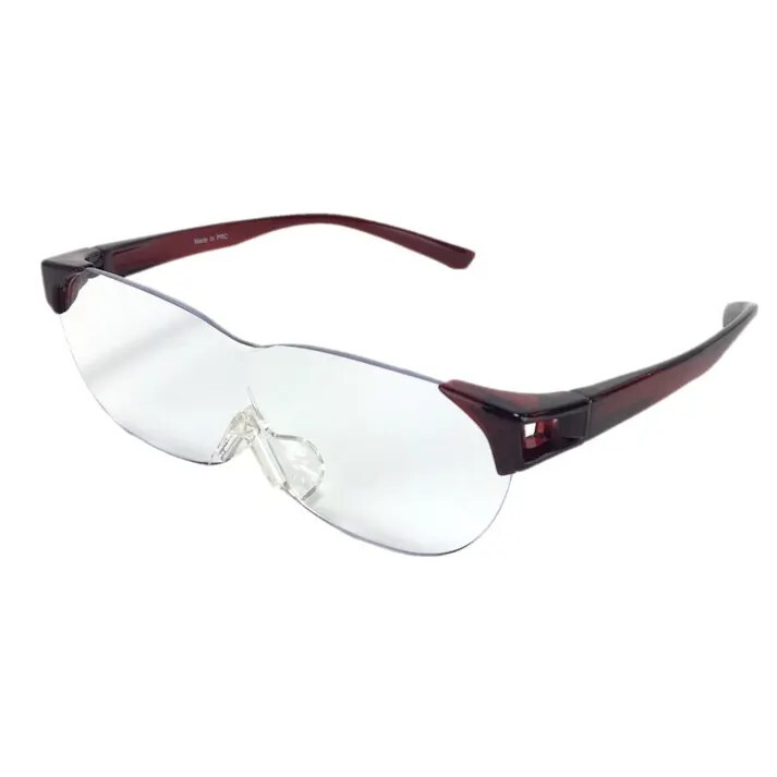 【新品/即決/送料390円】 メガネタイプルーペ 拡大率1.6倍 スマートアイ ダークワイン はっきり くっきり 紫外線カット SL-10-5 50120-5拍卖