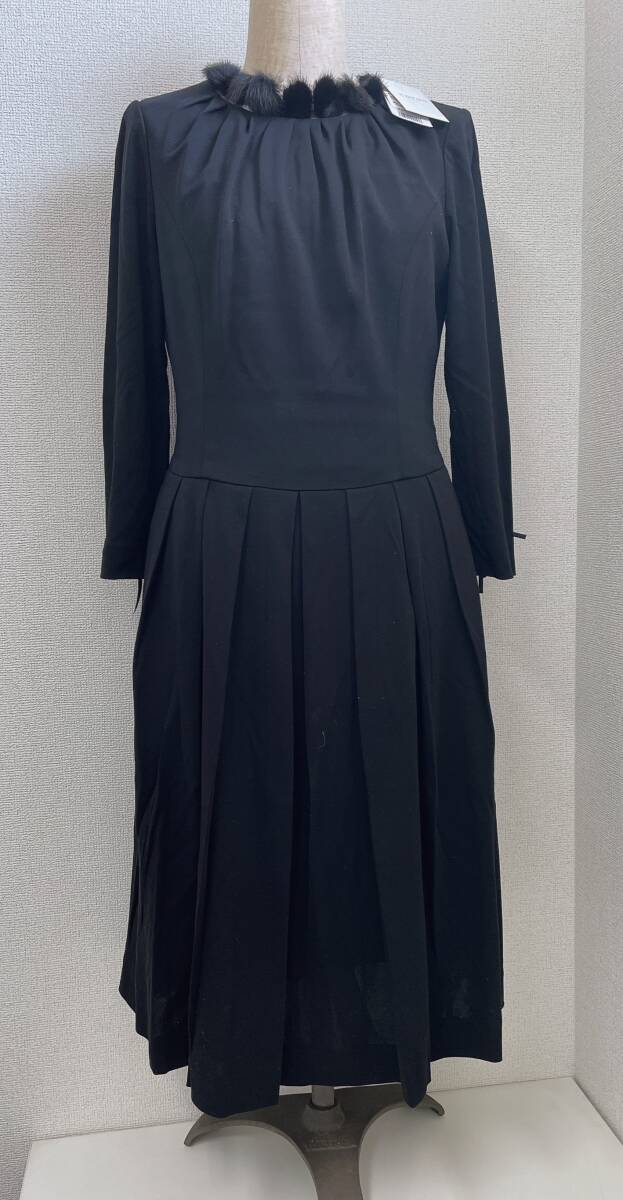 定価72000円【COTOO コトゥー プリーツワンピース】長袖/ブラック/黒/フォーマル/レディース/A612-359拍卖