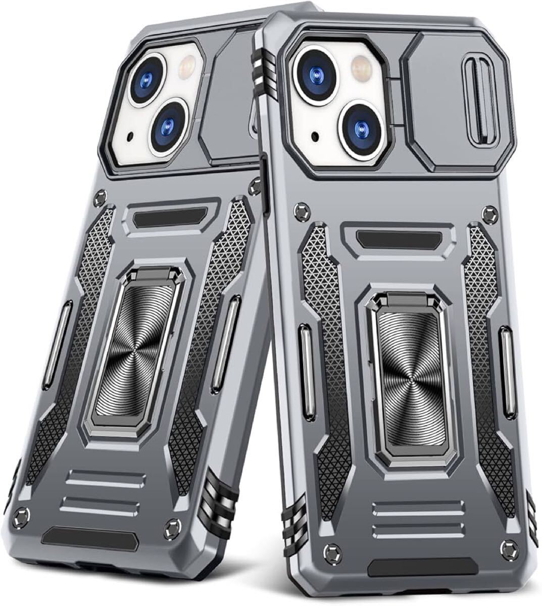 e-141 iPhone 13用 ケース リング付き スライド式カメラカバー 耐衝撃 スタンド機能 車載ホルダー レンズ保護 拍卖