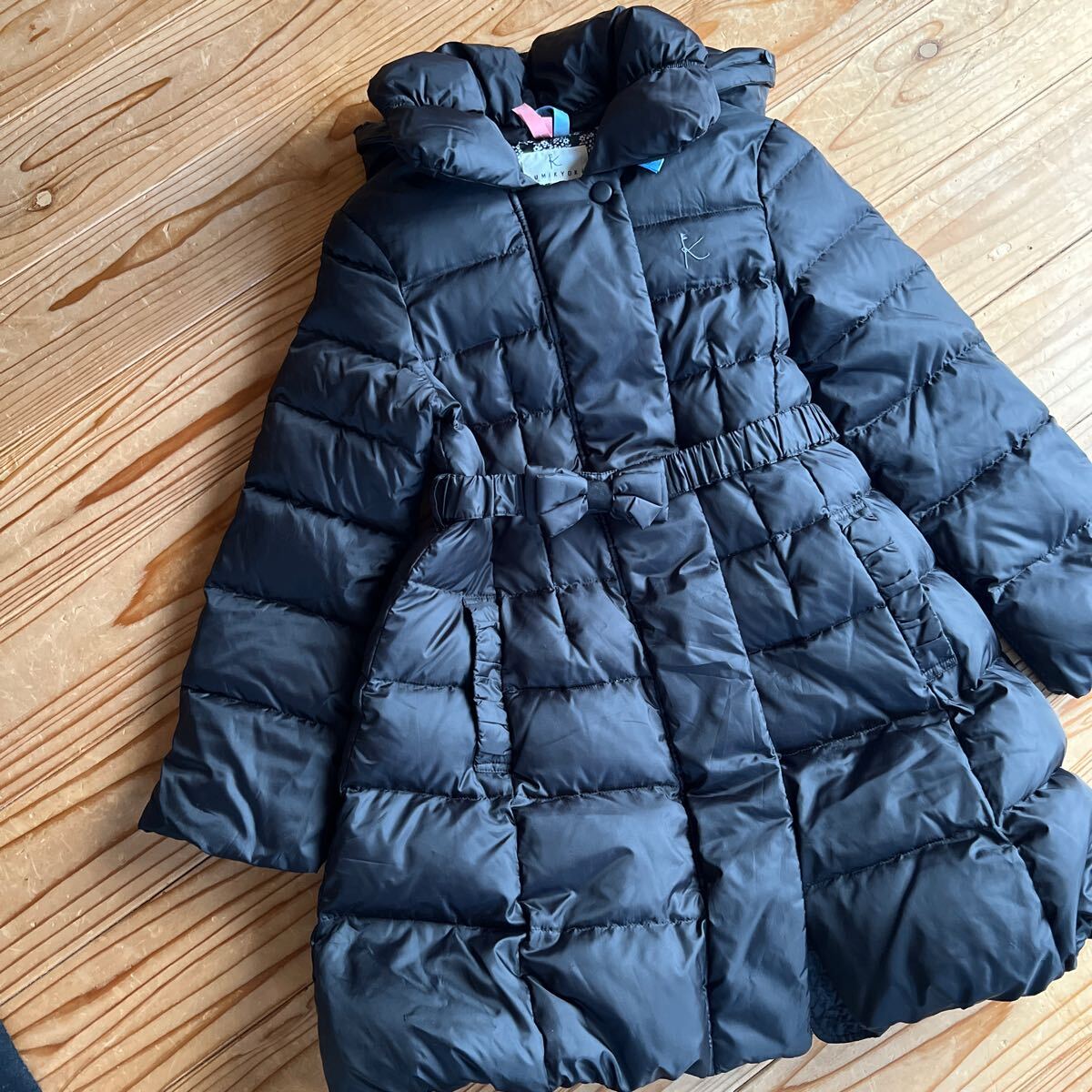 組曲 キッズ LL(130〜140cm) ダウンコート オンワード リボン 黒拍卖