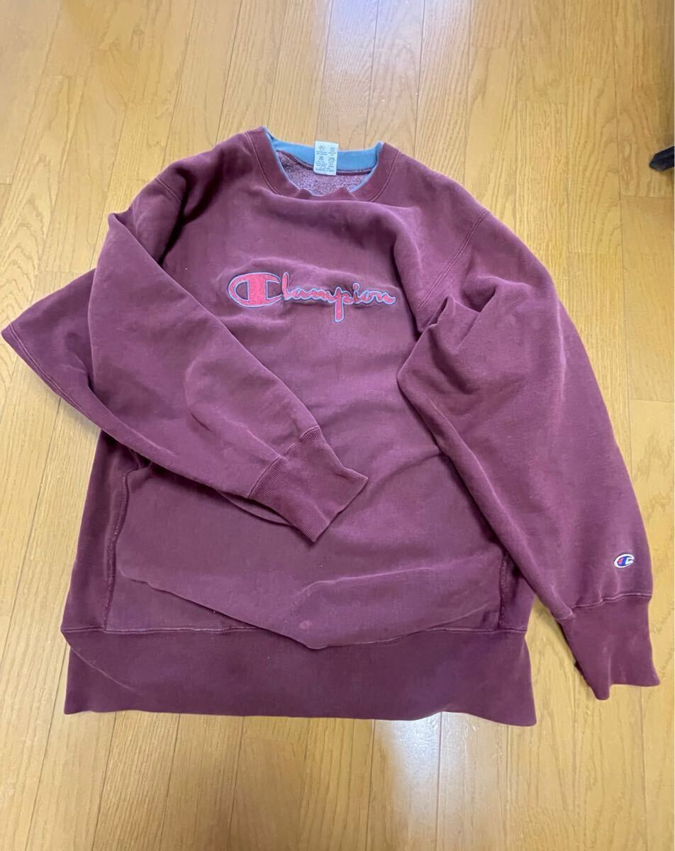珍色 90's エンジ Champion チャンピオン rever seweave リバースウィーブ USA製 VINTAGE ビンテージ スウェット XXL拍卖