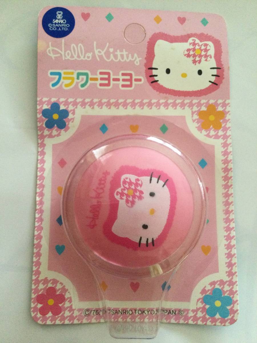 1997年サンリオ ハローキティ Hello Kitty フラワーヨーヨー ピンク 旧ロゴ 昭和 遊び 玩具 レア フラワーキティ 未開封拍卖