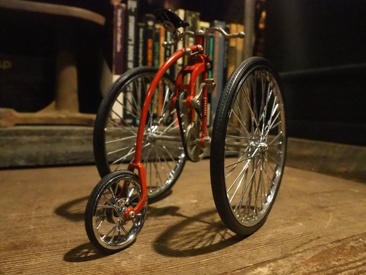 【細密ミニ三輪自転車】ペダル駆動アンティークアイアン古道具ミニカー三輪車ペダルカーハンドル骨董インテリアインダストリアルダルマ拍卖
