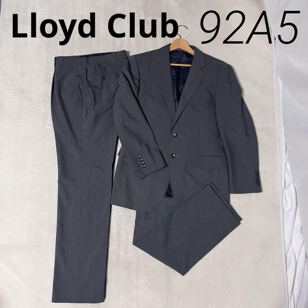 Lloyd Club ロイドクラブ 2パンツ スーツ 92A5 グレー ストライプ 春夏 背抜 センターベント ノータック 2釦拍卖