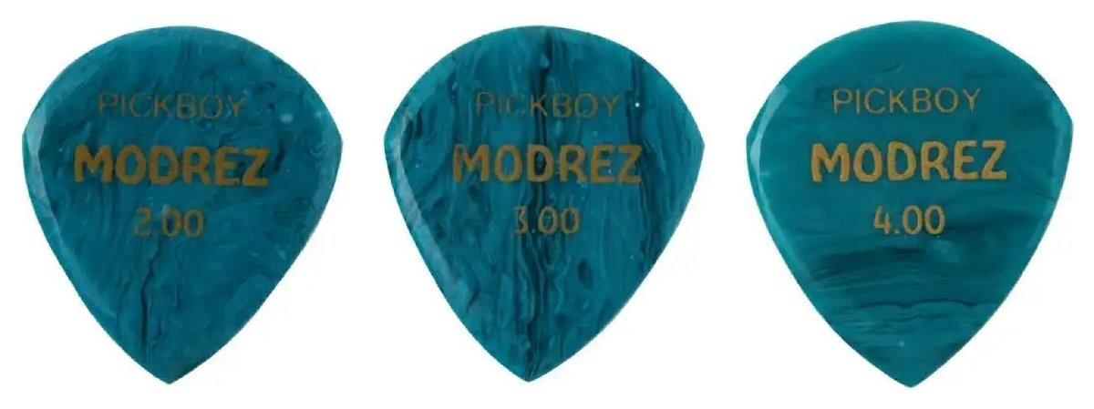 即決◆新品◆送料無料PICKBOY GP-MDZTQ ターコイズ 2.0mm/3.0mm/4.0mm各1枚計3枚セットMODREZ モダレズ アクリル製 お試しセット/メール便拍卖