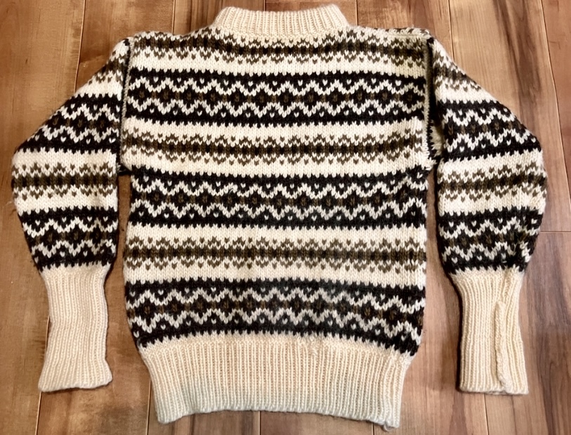 ビンテージ アイルランド製 肉厚上質ウールセーター ボーダー柄 拍卖