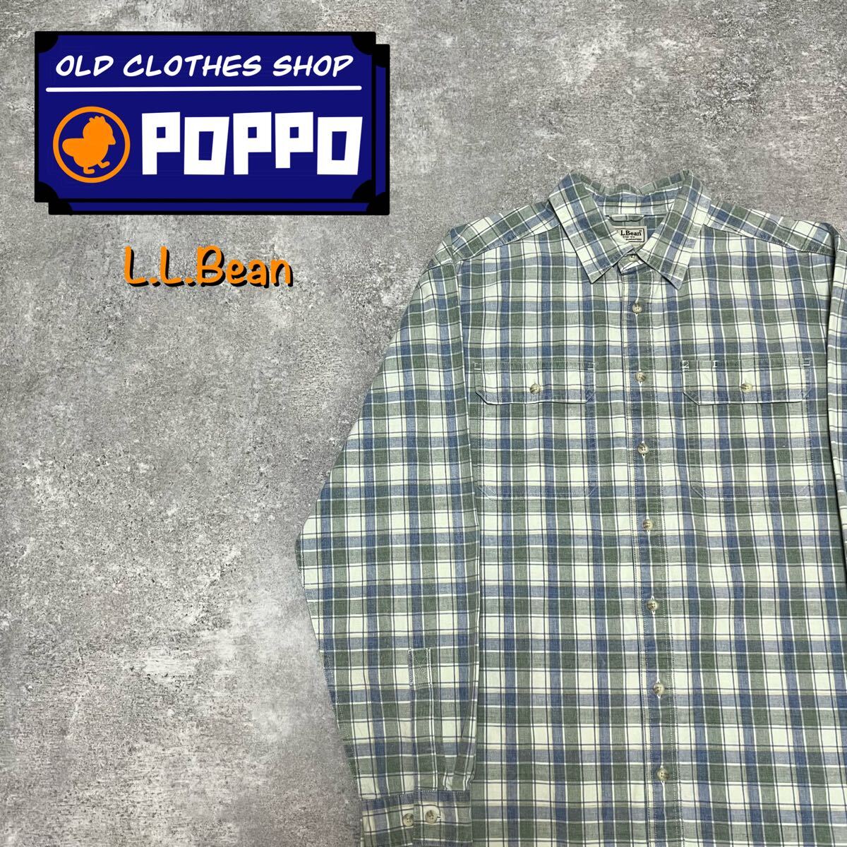 エルエルビーンL.L.Bean ダブルポケットワークチェックシャツ 90s〜 長袖シャツ拍卖