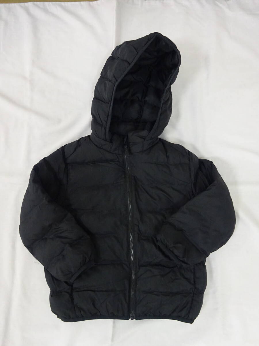 (す-P3-8013)UNIQLO ユニクロ ダウンジャケット キッズ 110サイズ ブラック 秋冬物 アウター 中古拍卖