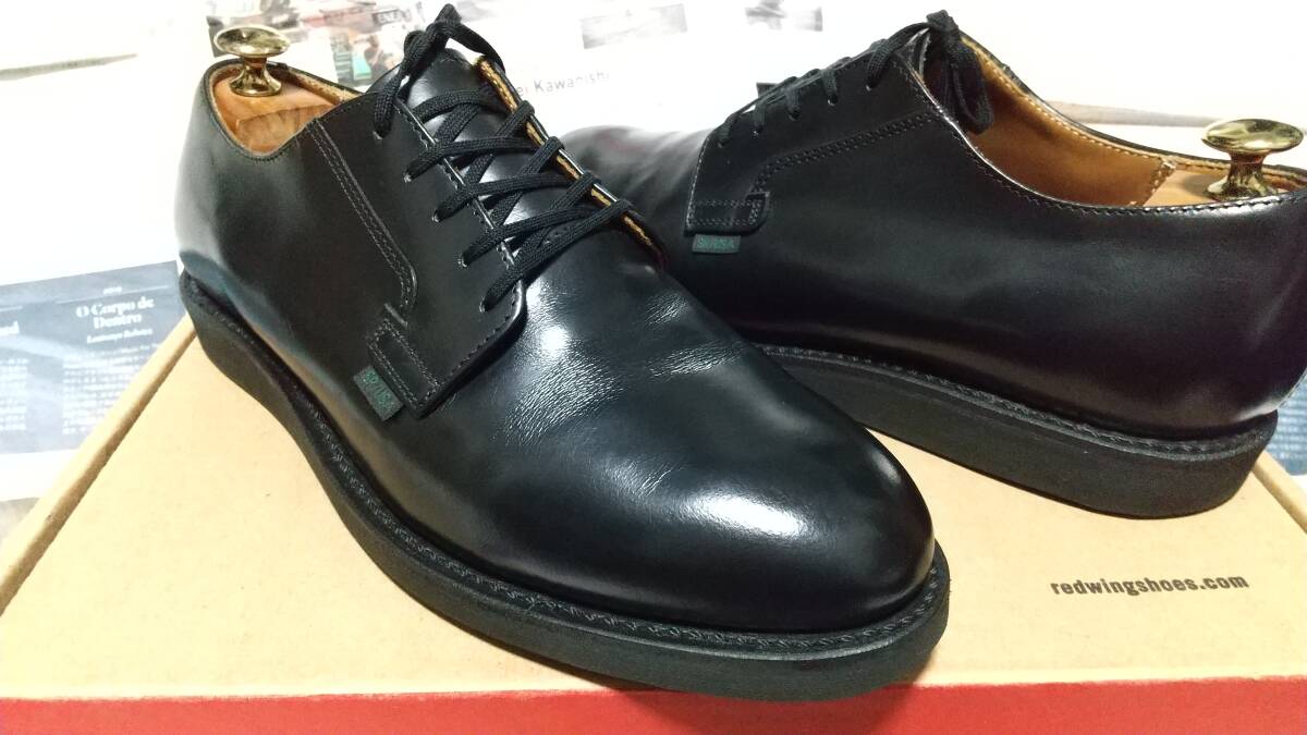 RED WING 101 ポストマン オックスフォード USA製 短靴 プレーントゥ US8 UK7 Postman Oxford レッドウィング ダービー 革靴 黒 拍卖