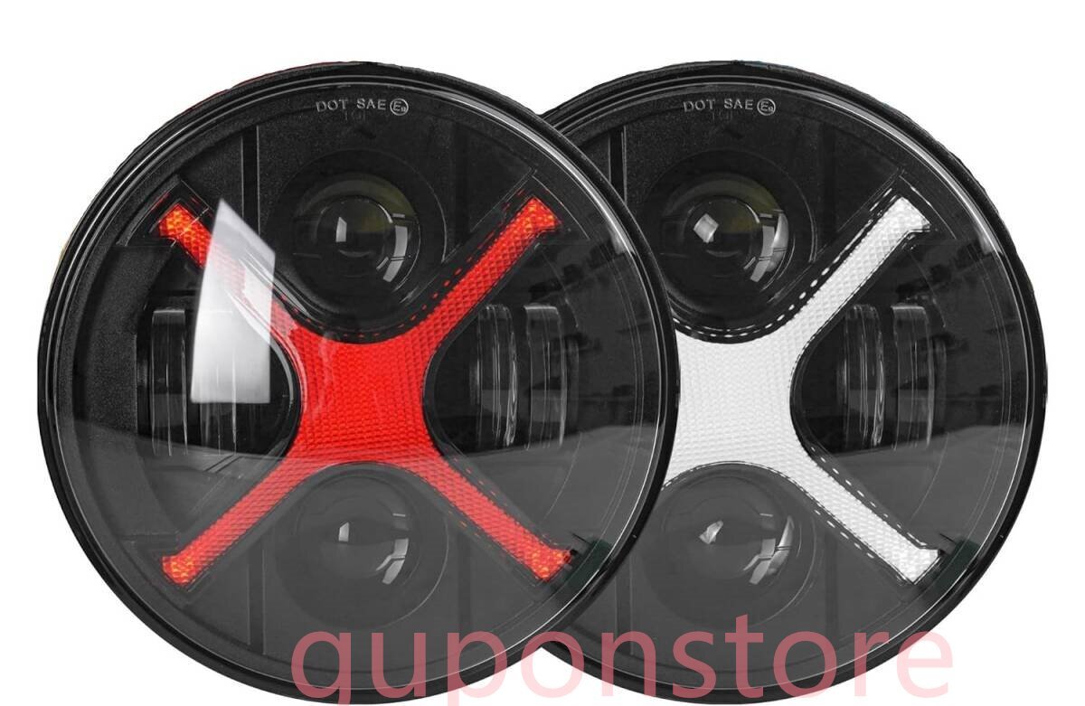 ■新品■ジープ ラングラー (JK, TJ)/ トヨタ FJクルーザー/ ハマー H2対応 7インチ LEDヘッドライト【X字型DRL・Hi/Loビーム】拍卖