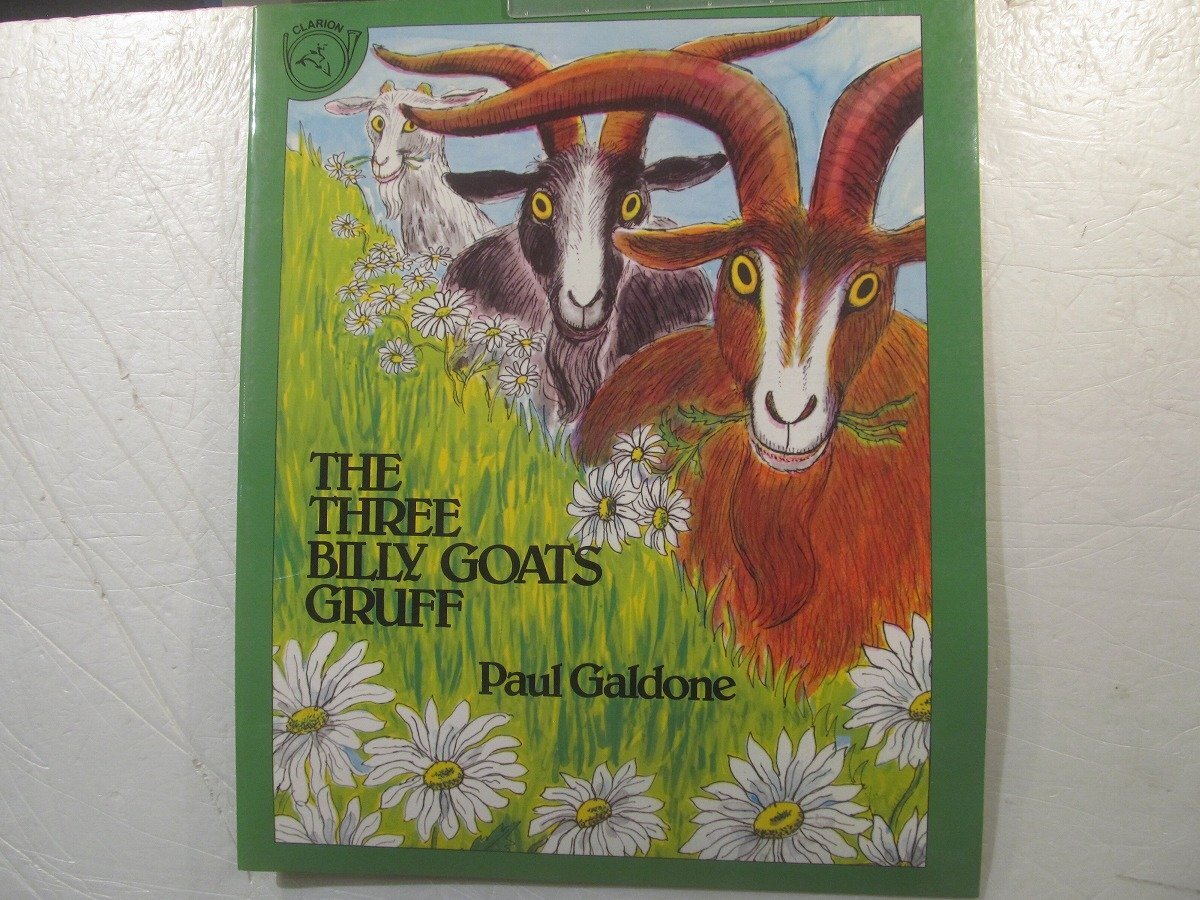 2501MK●洋書絵本「The Three Billy Goats Gruff(三びきのやぎのがらがらどん)」Paul Galdone●大型本/サイズ:約43.2cm×35.5cm/言語:英語拍卖