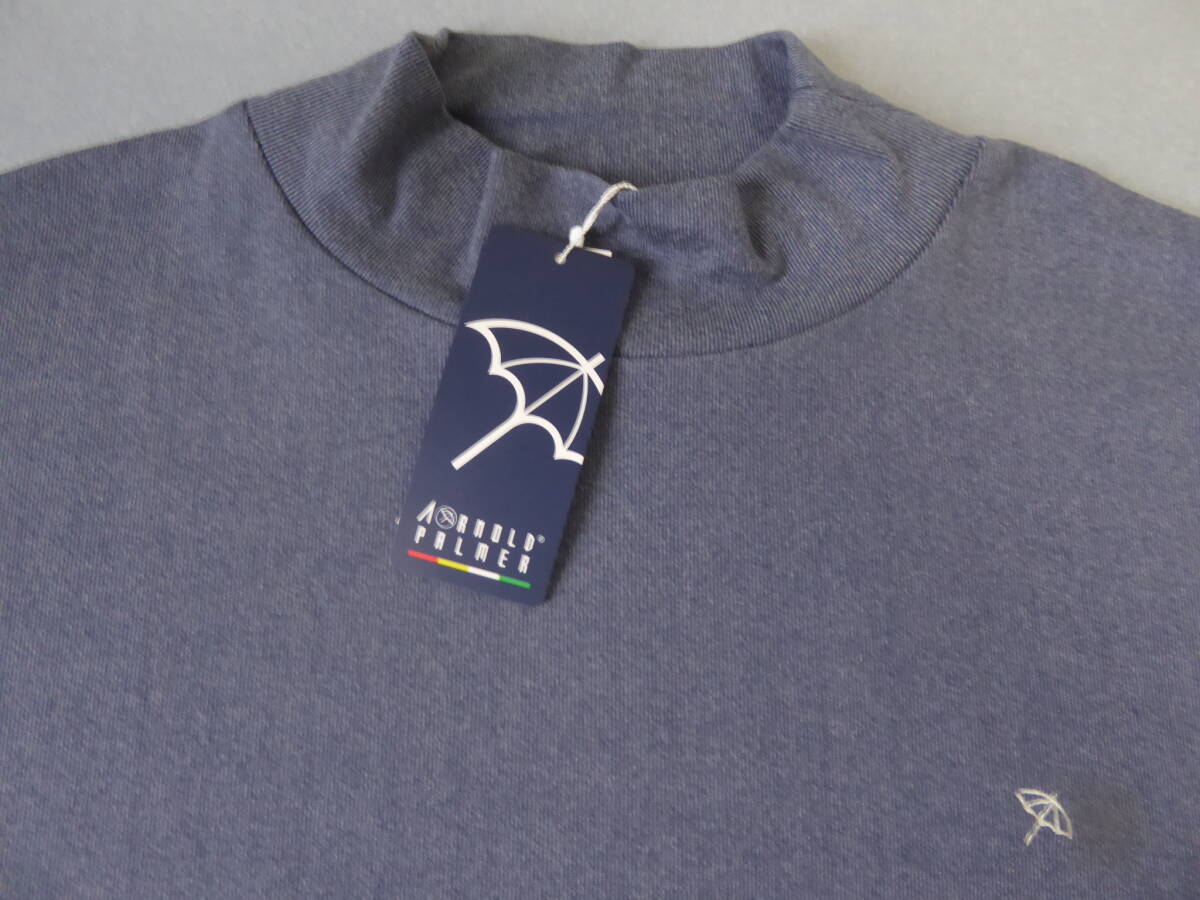 ARNOLD PALMER アーノルドパーマー ストレッチ モックネック長袖シャツ LL 紺 ① 拍卖