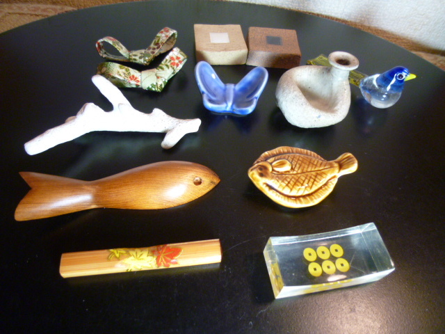 箸置き 色々12個 屋久杉魚・和紙結び・陶磁器製・他 美品・展示品拍卖