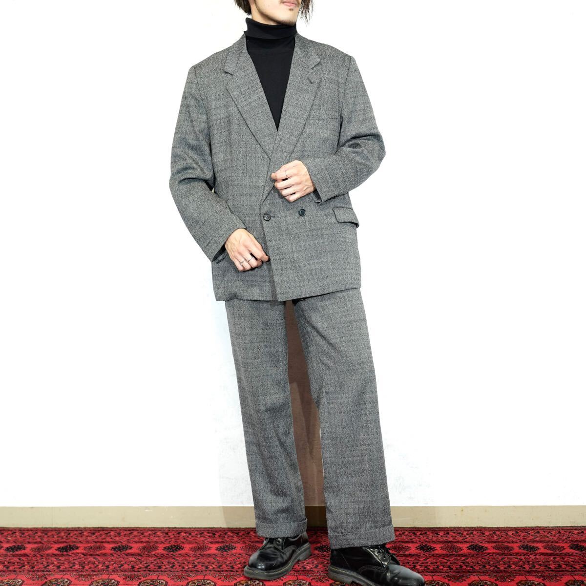 EU VINTAGE styL DOUBLE DESIGN SET UP SUIT/ヨーロッパ古着ダブルデザインセットアップスーツ拍卖