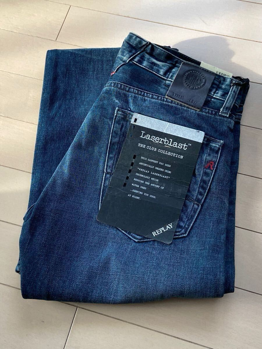 REPLAY リプレイ デニム W28/L34 LENRIC レギュラースリム Laserblast加工 未使用品拍卖