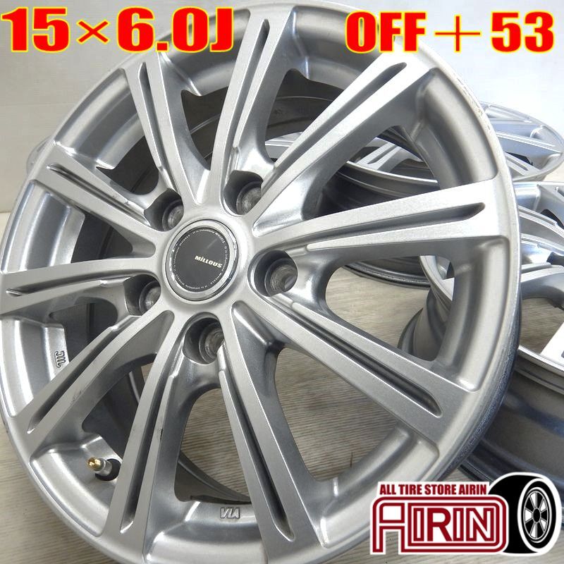 中古 アルミホイール 15インチ MILLOUS ミルアス 4本セット ラフェスタハイウェイスター ストリーム アクセラ に アルミ ホイール拍卖