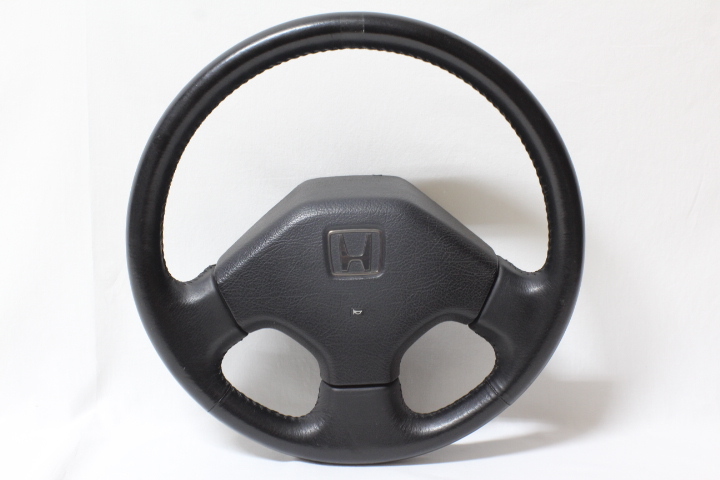 ホンダ シビック EF レザーステアリング(ハンドル CR-X SiR 革巻き拍卖