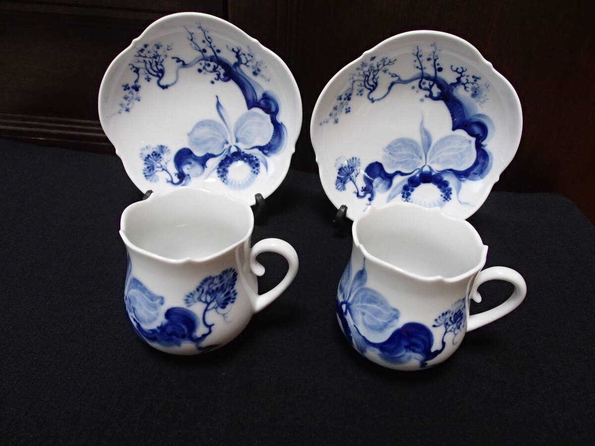 マイセン【ブルーオーキッド】①【コーヒーカップ&ソーサーペアーセット】未使用・箱なし・美品拍卖