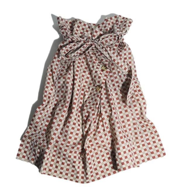 P5256f14 ▼MARNI マルニ▼ ナイロンアシンメトリー リボンスカート チェック柄 ベージュ系 38 / W17GOMA18 フレアスカート 春夏拍卖