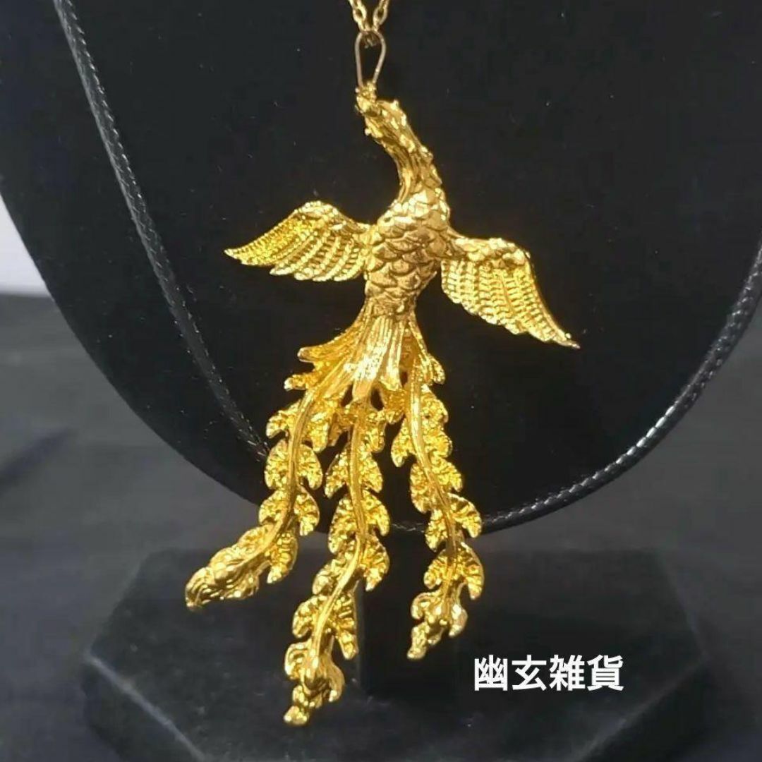 【吉祥】鳳凰舞天 存在感抜群 朱雀、不死鳥、火の鳥の立体的なメタルネックレス拍卖