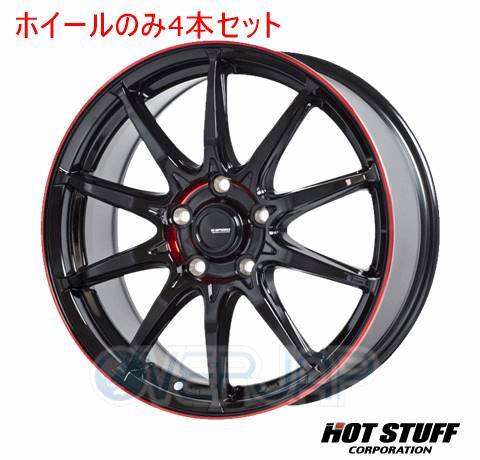 4本セット HOT STUFF G.SPEED P-05R ブラック&レッドクリア (BK/RED) 18インチ 8.0J 114.3/5 42 IS GSE30/35拍卖