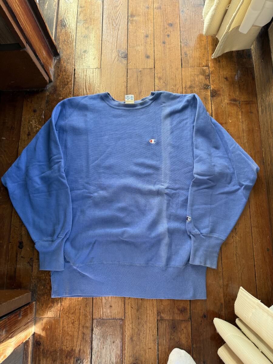 Champion 90s REVERSE WEAVE スウェット L コットン BLU ブルー拍卖