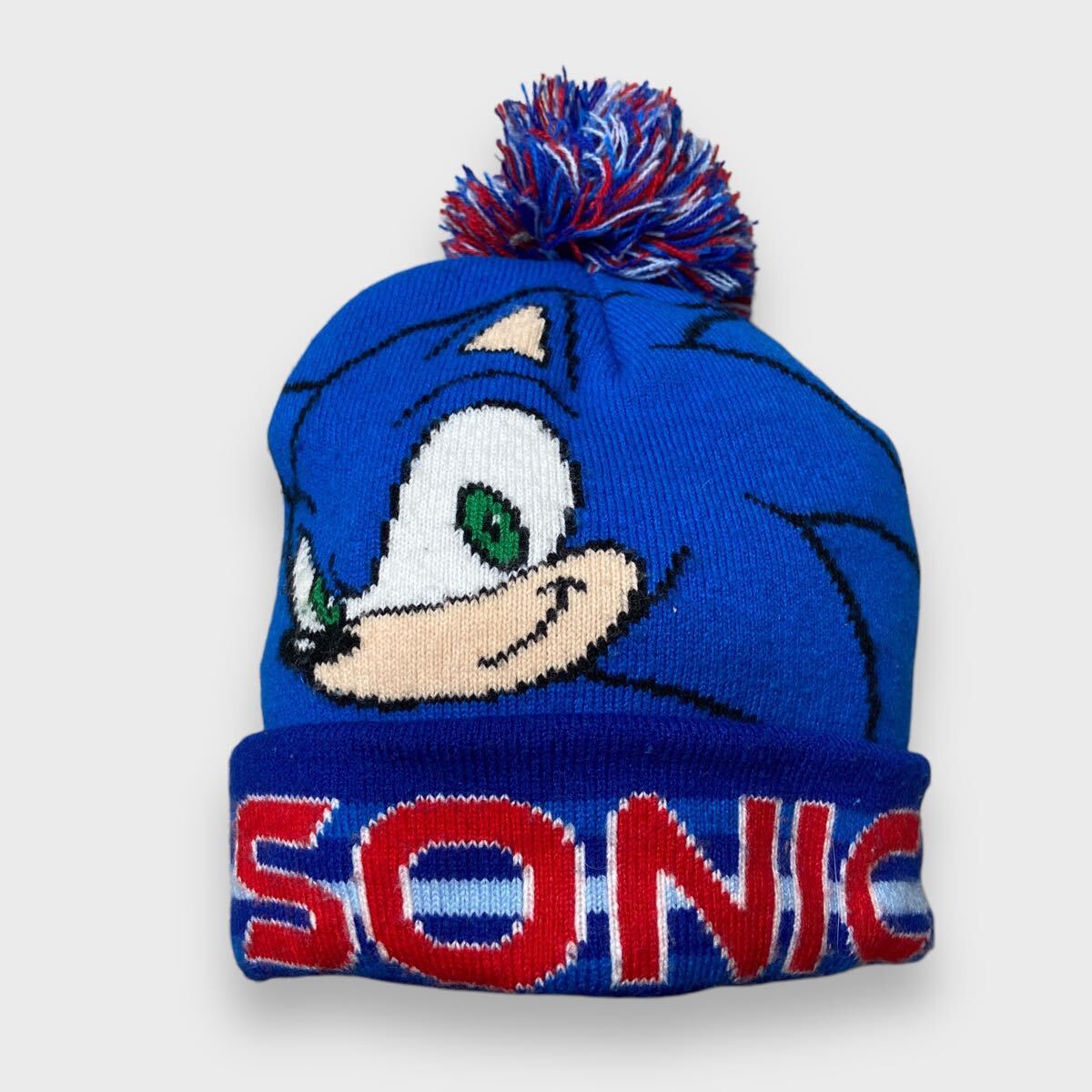 送料無料☆SONIC☆ソニック・ザ・ヘッジホッグ☆ポンポン付きニット帽☆キャラ☆ゲーム拍卖