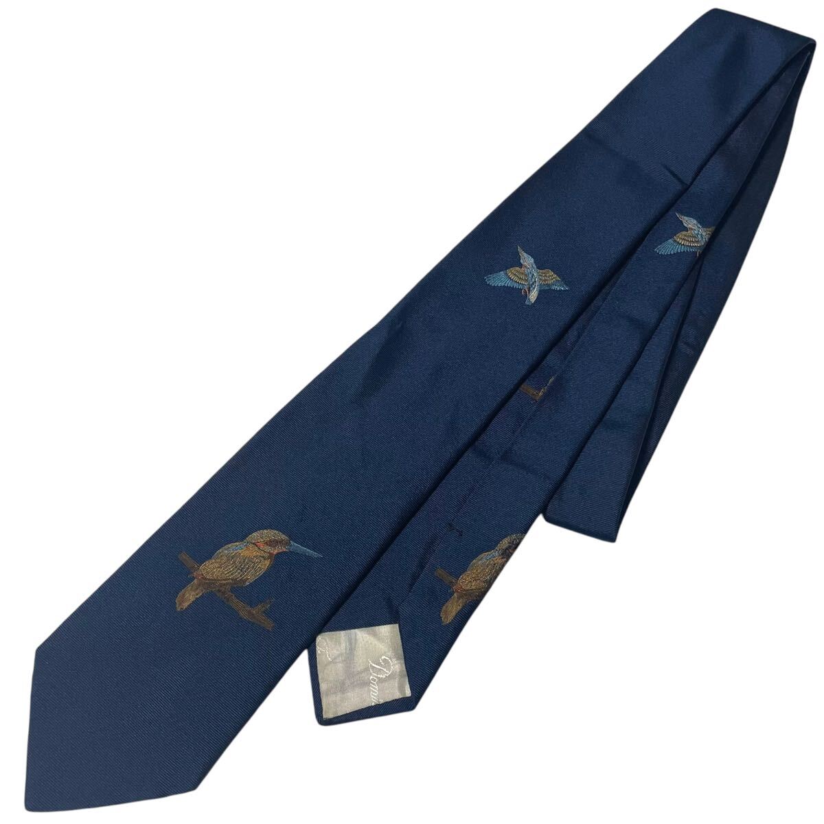 Dominique France ドミニックフランス シルク ネクタイ 刺繍 鳥 クラウン 三冠拍卖