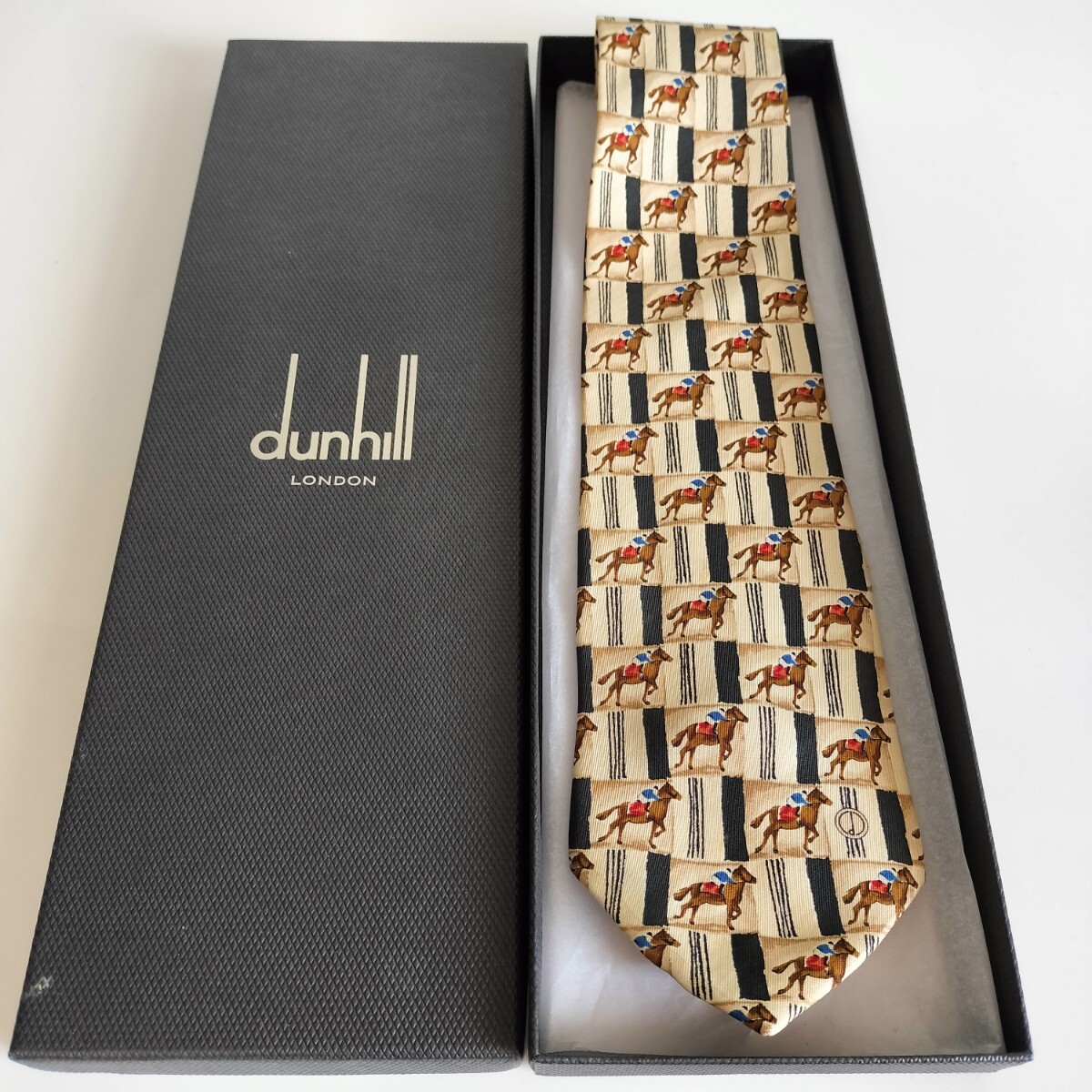 ダンヒル(Dunhill)馬駆ける絵Dロゴネクタイ拍卖