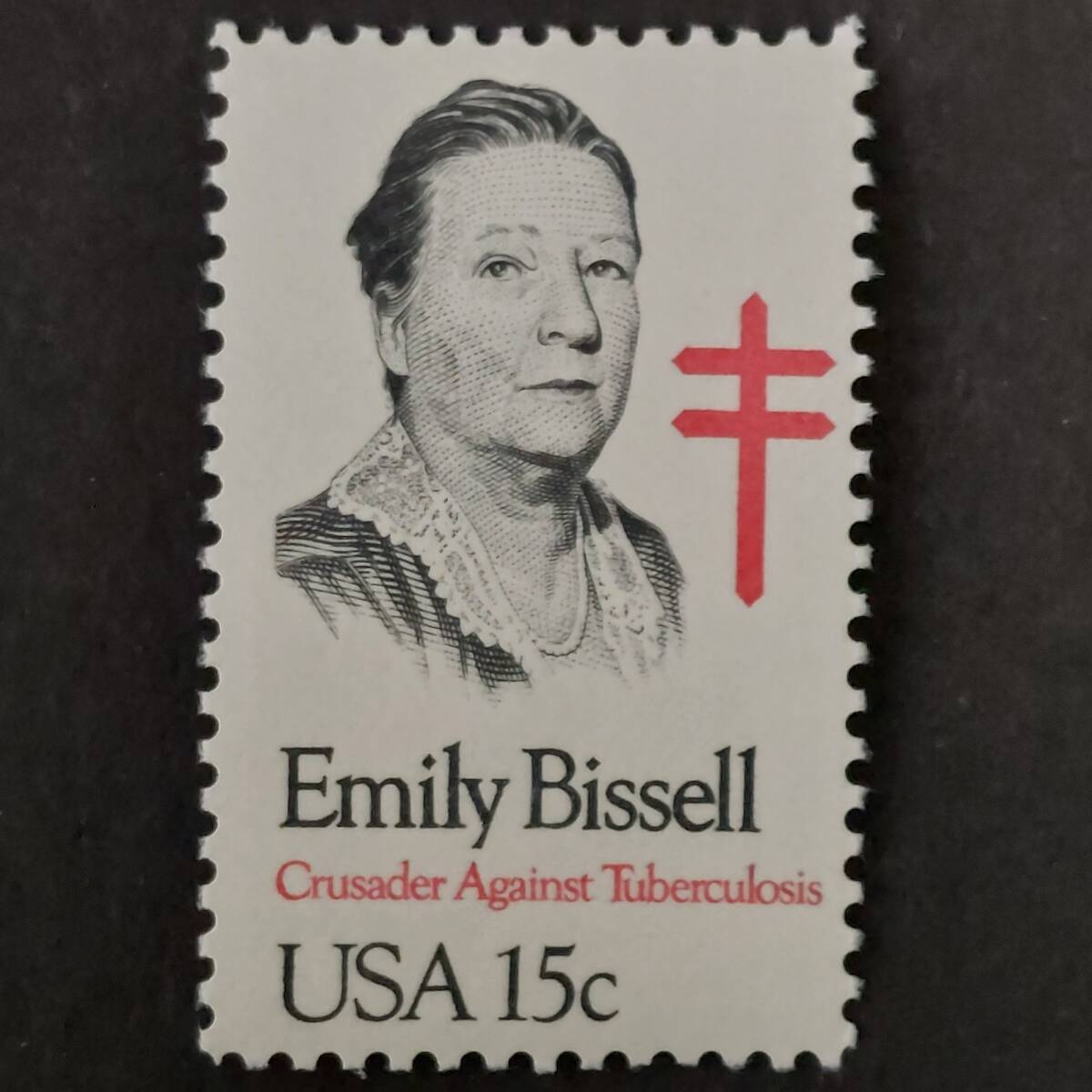 K451 アメリカ切手 複十字切手「アメリカのソーシャルワーカー『エミリー・ビッセル(1861-1948年)』のデザイン切手」1980年発行 未使用拍卖