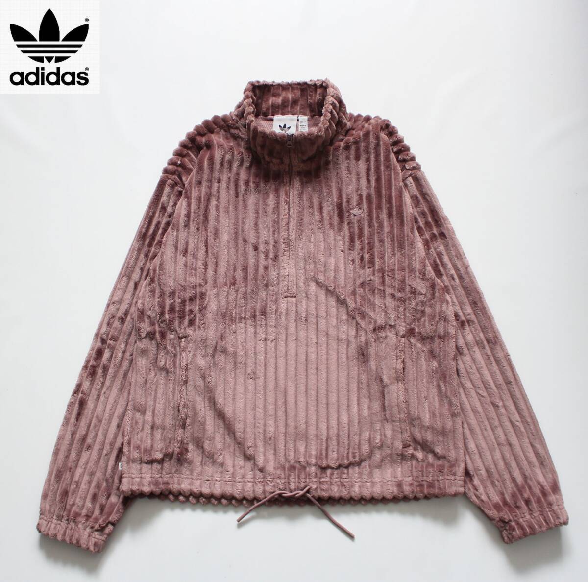 【 adidas Originals アディダス 】コンテンポ 3D ハーフジップ タートルネック スウェット XS HK7456 定価\12,100 ベルベット拍卖