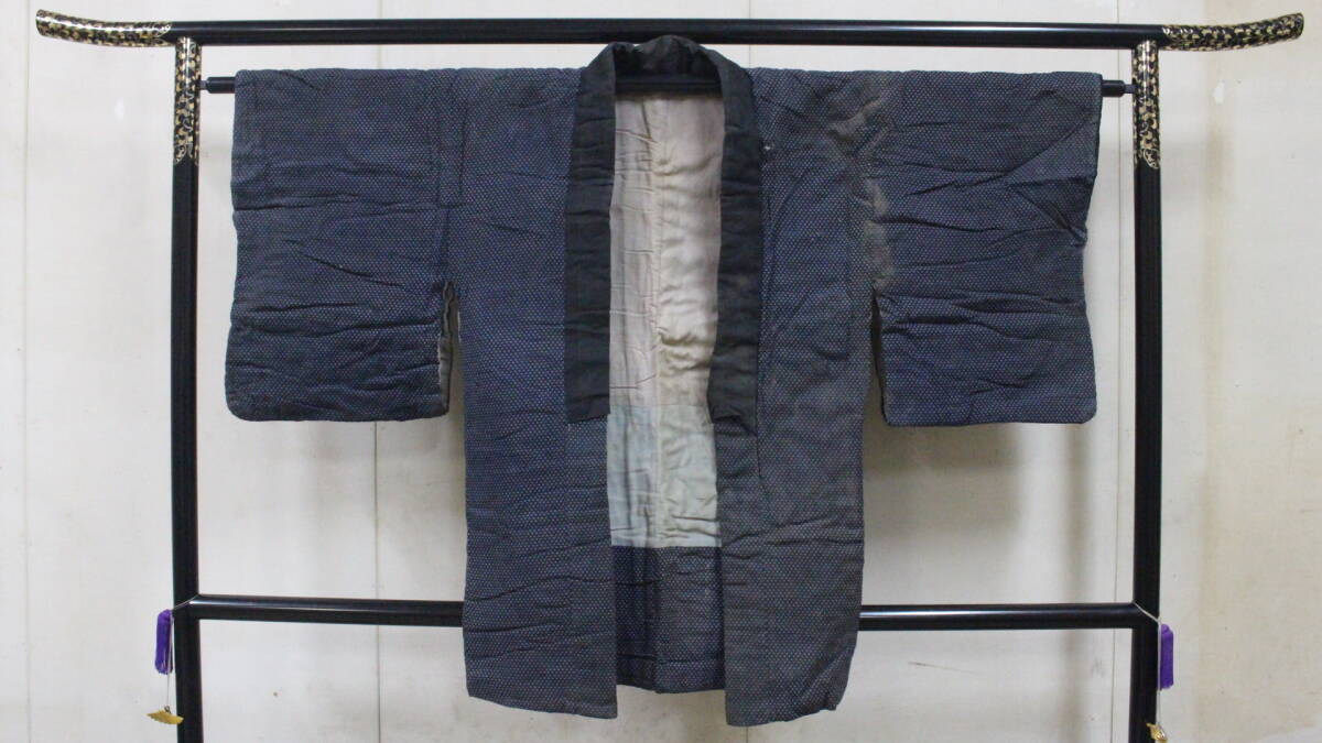 【文明館】藍染 木綿 絣 時代物 着物 サ51拍卖
