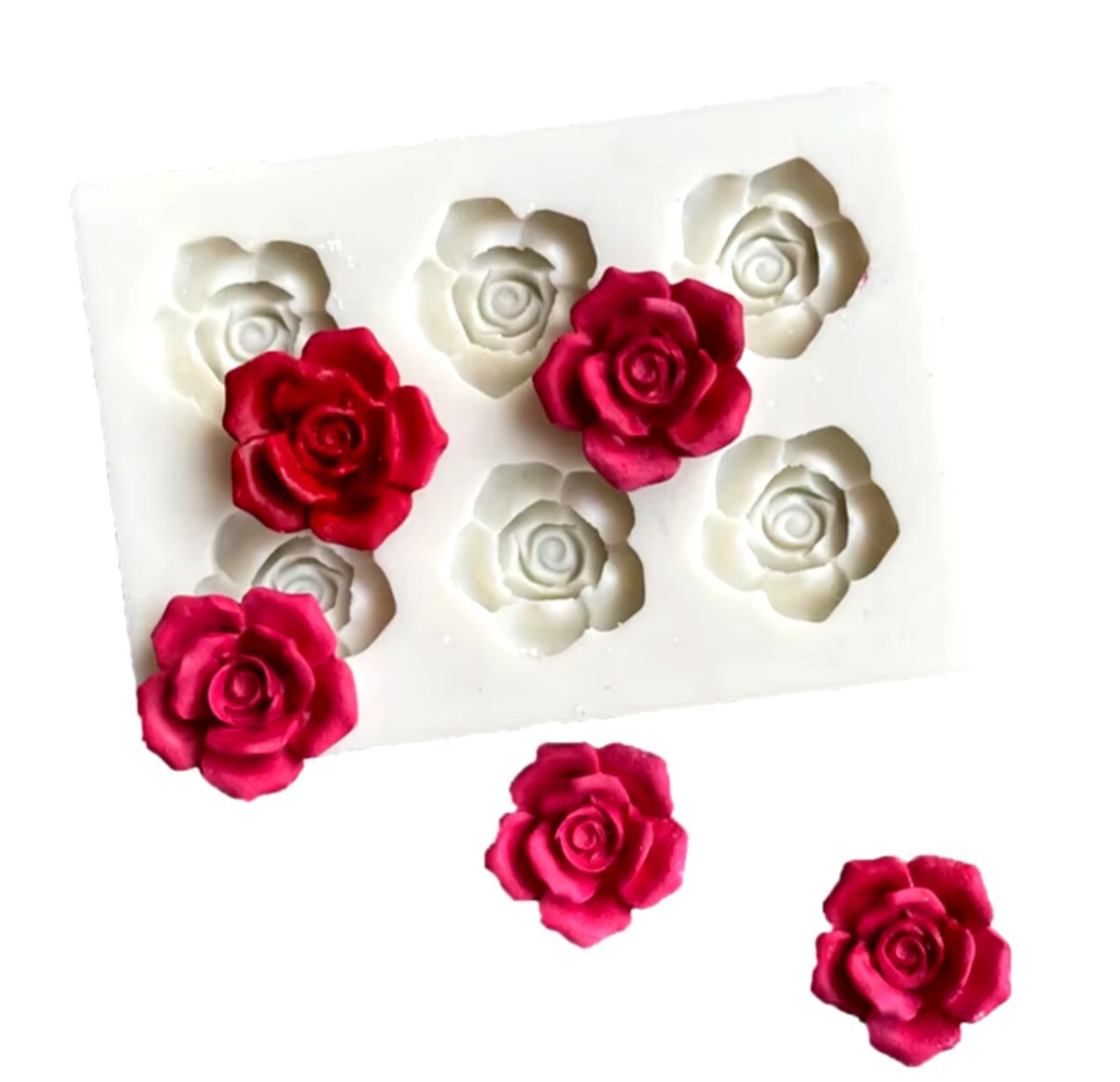 ⑨ 薔薇 カメリア ばら シリコンモールド シリコン型 キャンドル 石膏型 樹脂粘土 バラ 立体 道具 素材 パーツ 型 フラワー拍卖