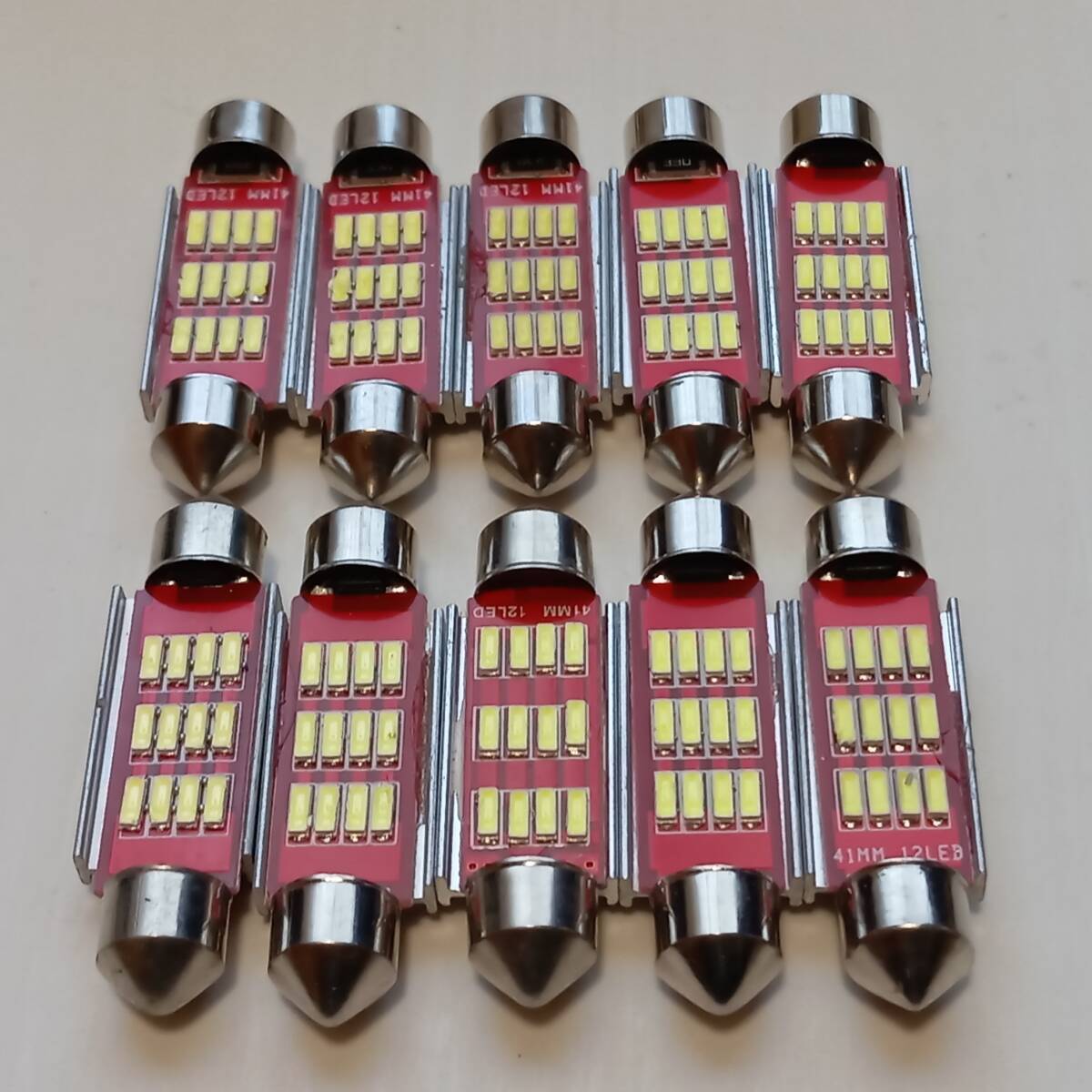 T10×41(42)mm 超爆光!10個セット 12V LED ホワイト ルームランプ ナンバー灯 キャンセラー内蔵 /t41拍卖