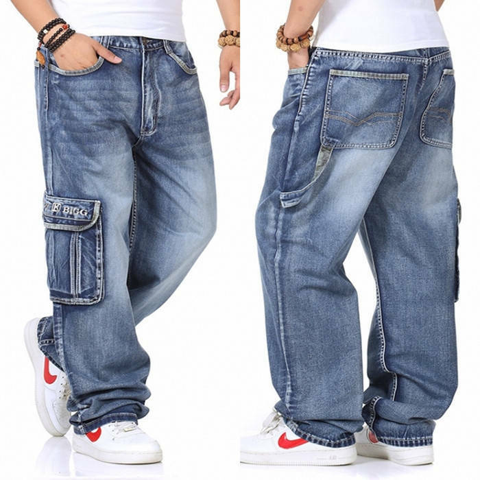 バギーパンツ ジーンズ メンズパンツ デニムパンツ ジーパン ロングパンツ 男性用 ボトムス Zty-0173-1 ブルー W40拍卖