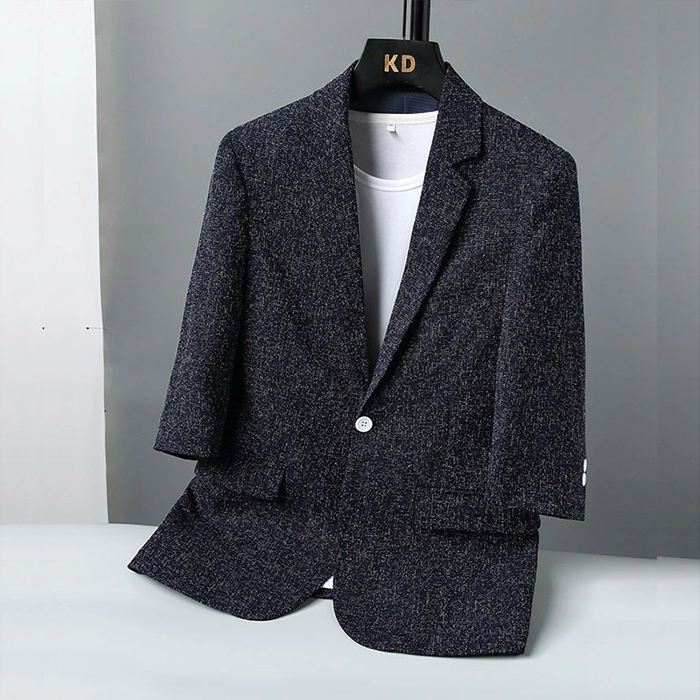 ジャケット スリムジャケット 七分袖 テーラードジャケット メンズブレザー ビジネスジャケット Zwc2182 M ネイビー拍卖