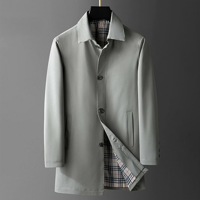 ステンカラーコート スプリングコート スリム ショートコート メンズ ビジネス トレンチコート Zwc2557 3XL 灰青拍卖